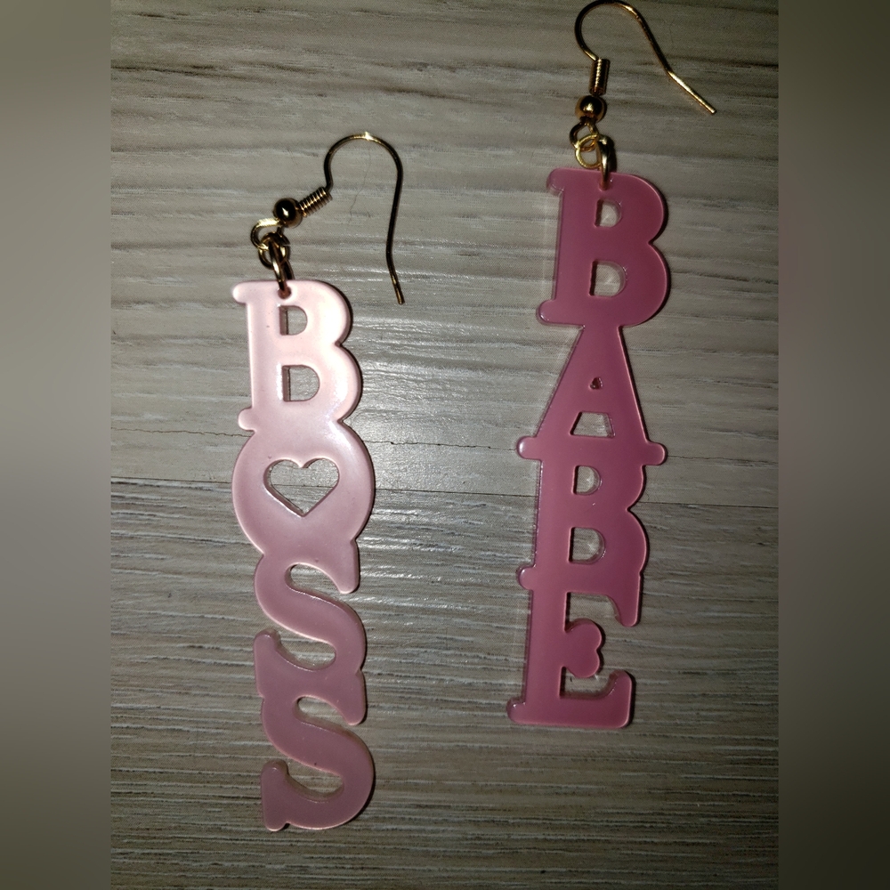 Boss babe dangle earrings